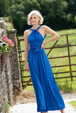 Sexy Cross Neckline Prom Dresses A line Open Back Long Party Dresses HZ0509