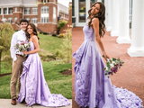 Graceful Satin Sweetheart Neckline High Low Length A line Prom Dresses With Appliqued HZ0509