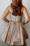 New Sparkly Halter Short Homecoming Dresses, Short Prom Dresses HZ0509