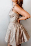New Sparkly Halter Short Homecoming Dresses, Short Prom Dresses HZ0509