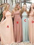 Long Chiffon A Line Cheap Bridesmaid Dresses 2025 for Weddings HZ0509