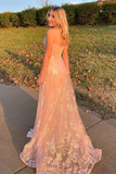 Sweetheart Pink Long Mermaid Prom Dress with Lace HZ0509
