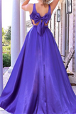 Cheap Simple A line Straps Prom Dress Long Satin Evening Dress With Bow knot HZ0509