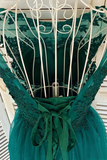 Round Neck Green Lace Short Prom Homecoming Formal Graduation Evening Dress HZ0509