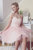 Cute Sweetheart Tulle Short Prom Dress Pink Homecoming Dress HZ0509