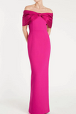 A line Off Shoulder Satin Long Prom Dress Evening Dress HZ0509
