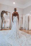 Boho Lace Sheath Sweep Train Sheath Beach Wedding Dresses HZ0509