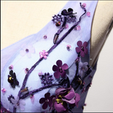 Short Lavender Homecoming Dresses Flower Applique Knee Length Prom Dress HZ0509