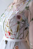 New Arrival Scoop Short Prom Dress With Floral Short Sleeve Homecoming Dress Prom Dresses HZ0509