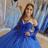 Ball Gown Detachable Long Sleeves Quinceanera Dresses Wedding Dresses HZ0509