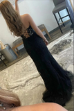 Mermaid Strapless Lace Prom Dresses, Evening Dresses With Split HZ0509