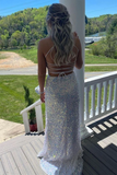 Sequins Long Prom Dresses Backless Mermaid Formal Dress HZ0509