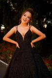 Spaghetti Straps Satin A Line Prom Dresses HZ0509