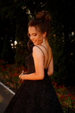 Spaghetti Straps Satin A Line Prom Dresses HZ0509