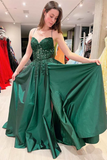 Pink Floral Appliques Lace Up A Line Prom Evening Dress HZ0509