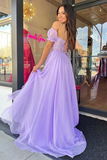 Sweetheart Neck Purple Lace Long Prom Dress, Lavender Lace Formal Dress, Lilac Evening Dress HZ0509