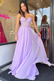 Sweetheart Neck Purple Lace Long Prom Dress, Lavender Lace Formal Dress, Lilac Evening Dress HZ0509