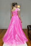 Shoulder Pink Tulle Long Prom Dress, Pink Formal Dress, Off the Shoulder Evening Dress HZ0509