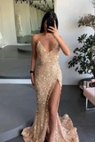 Engagement Spaghetti Straps Mermaid Long Prom Dresses,Evening Gown HZ0509