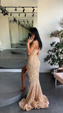 Engagement Spaghetti Straps Mermaid Long Prom Dresses,Evening Gown HZ0509