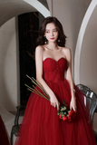Tulle Long A Line Prom Dress, Off the Shoulder Evening Graduation Dress HZ0509