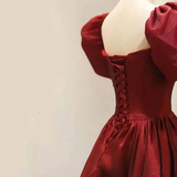 A Line Square Neck Ankle Length Princess Prom Dresses HZ0509