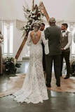 Mermaid V Neck Long Sleeves Backless Bohemian Wedding Dresses HZ0509