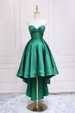 Satin High Low Prom Dress, Cute Sweetheart Neck Evening Party Dress HZ0509