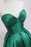Satin High Low Prom Dress, Cute Sweetheart Neck Evening Party Dress HZ0509