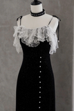 Mermaid Velvet Short Prom Dresses, Black Short Evening Dresses HZ0509