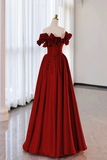 Strapless Satin Long Prom Dress, A Line Evening Party Dress HZ0509