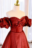 Satin Tulle Long Prom Dress, Off the Shoulder Evening Party Dress HZ0509