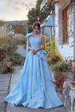 Satin One Shoulder Floor Length Prom Dress, Lovely A Line Evening Party Dress HZ0509