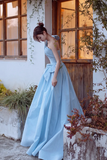 Satin One Shoulder Floor Length Prom Dress, Lovely A Line Evening Party Dress HZ0509
