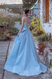 Satin One Shoulder Floor Length Prom Dress, Lovely A Line Evening Party Dress HZ0509