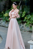 Satin Floor Length Prom Dress, Off the Shoulder Evening Party Dress HZ0509
