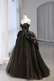 Strapless Satin and Tulle Long Prom Dress, Beautiful A Line Evening Party Dress HZ0509