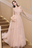 the Shoulder Champagne Floral Long Prom Dresses, Off Shoulder Champagne Floral Long Formal Evening Dresses HZ0509