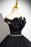 Pleated Long A Line Party Gown with Rhinestone Sash, Off the Shoulder Formal Dress HZ0509