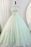 Sage Green Tulle Floor Length Prom Dresses, A Line Off the Shoulder Evening Part Dresses HZ0509