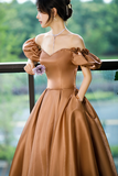 Satin Long Prom Dresses, A Line Evening Dresses HZ0509