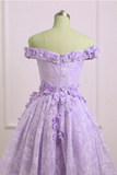 Lace Light Purple High Low Homecoming Dress, Cute Sweetheart Prom Dress HZ0509
