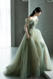 Tulle Long Prom Dress, Lovely A Line Off the Shoulder Evening Party Dress HZ0509