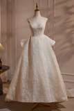 Champagne Lace Long Prom Dress, Champagne Lace Long Weeding Dress HZ0509