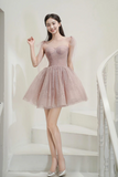 Tulle Knee Length Prom Dress, Cute A Line Party Dress HZ0509