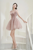 Tulle Knee Length Prom Dress, Cute A Line Party Dress HZ0509
