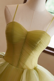 Line Sweetheart Neck Tulle Green Long Prom Dress, Green Long Formal Dress HZ0509
