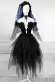 the Shoulder Short Black Lace Prom Dresses, Short Black Lace Formal Homecoming Dresses HZ0509