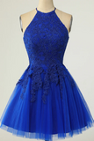 Lace Prom Dresses Cocktail Girls Appliques Homecoming Dresses, Short Graduation Dress HZ0509