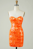 Orange Tight Short Homecoming Dress HZ0509